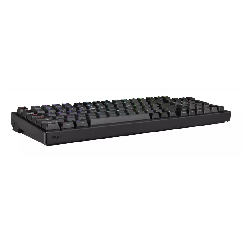Mechaninė žaidimų klaviatūra ASUS ROG Azoth 96 HE — 96 % QWERTZ, USB + RF belaidis + Bluetooth, magnetiniai-mechaniniai jungikliai, RGB, juoda