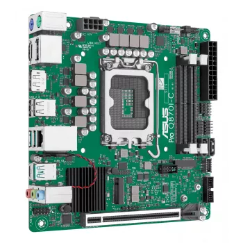 Mini ITX pagrindinė plokštė ASUS PRO Q870I-C-CSM LGA 1851, Intel Q870, DDR5 SO-DIMM, 2 lizdai, iki 128 GB