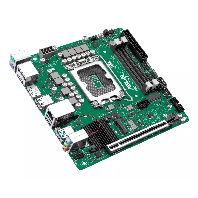 Mini ITX pagrindinė plokštė ASUS PRO Q870I-C-CSM LGA 1851, Intel Q870, DDR5 SO-DIMM, 2 lizdai, iki 128 GB