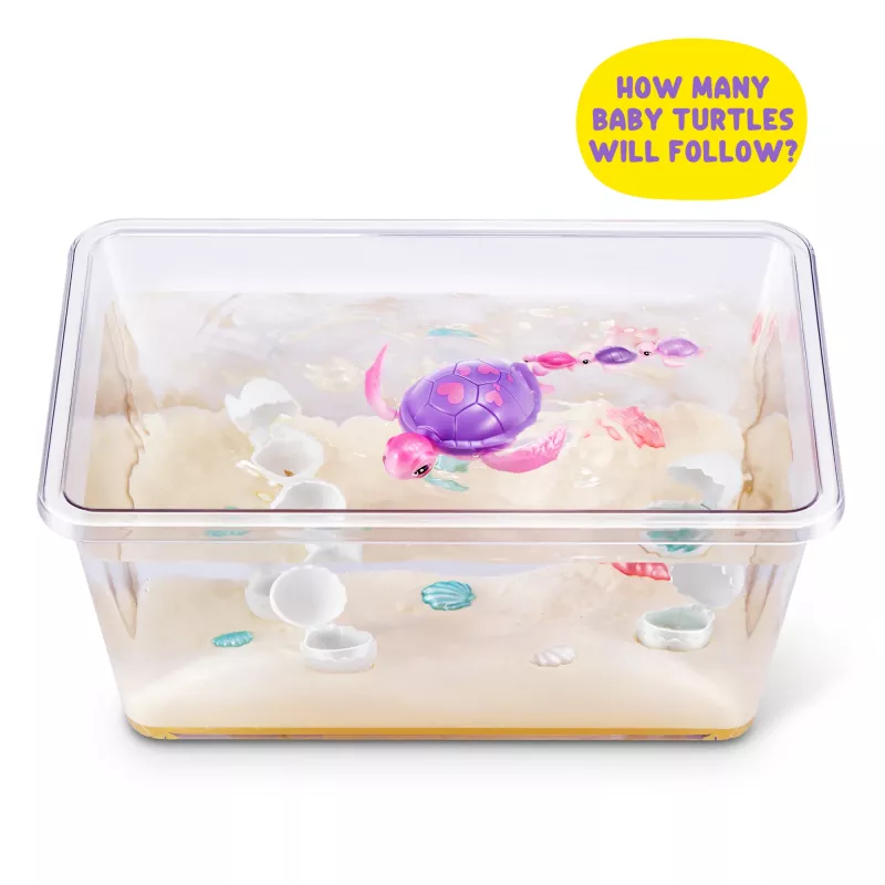 Zuru Pets Alive Mommy Turtle Surprise interaktyvus vėžlys, įvairiaspalvis, LR44 baterija