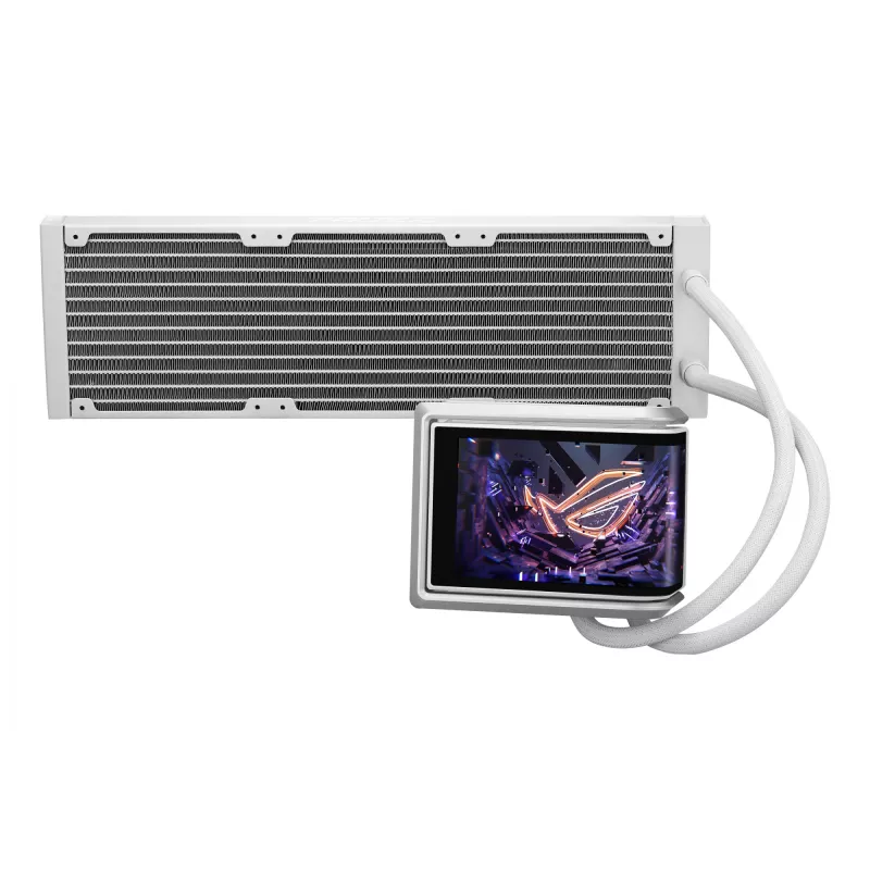 Vandens aušintuvas ASUS ROG RYUO IV 360 ARGB WHT — 360 mm radiatorius, 120 mm ventiliatoriai, Balta