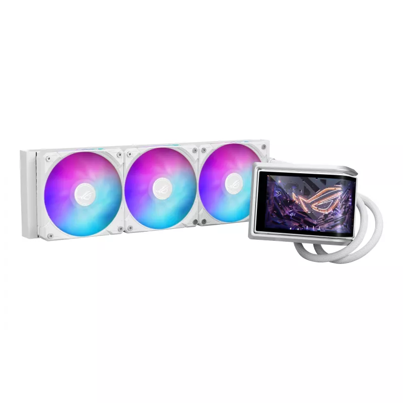 Vandens aušintuvas ASUS ROG RYUO IV 360 ARGB WHT — 360 mm radiatorius, 120 mm ventiliatoriai, Balta