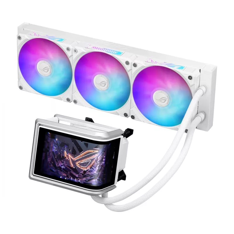 Vandens aušintuvas ASUS ROG RYUO IV 360 ARGB WHT — 360 mm radiatorius, 120 mm ventiliatoriai, Balta