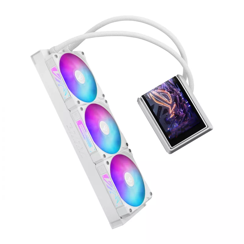 Vandens aušintuvas ASUS ROG RYUO IV 360 ARGB WHT — 360 mm radiatorius, 120 mm ventiliatoriai, Balta