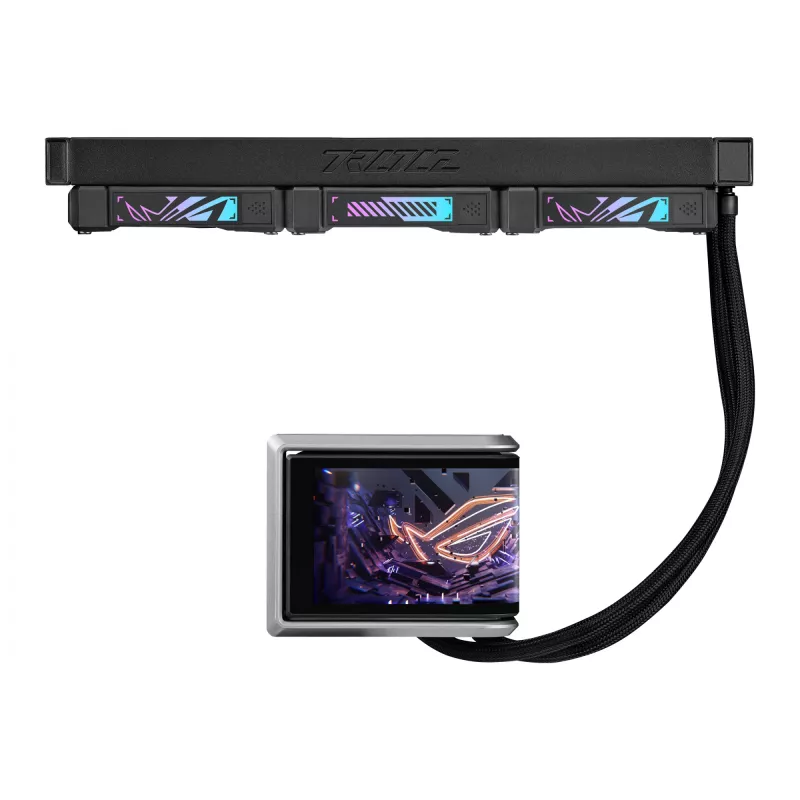 Vandens aušintuvas ASUS ROG RYUO IV 360 ARGB — 360 mm radiatorius, 120 mm ventiliatoriai, juodas