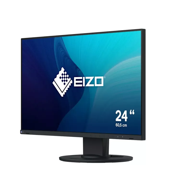 Monitorius EIZO FlexScan EV2400R-BK 23,8 colio (60,5 cm) Full HD 1920x1080 IPS LCD, 5 ms, USB šakotuvas, garsiakalbiai, VESA, aukščio reguliavimas, juodas