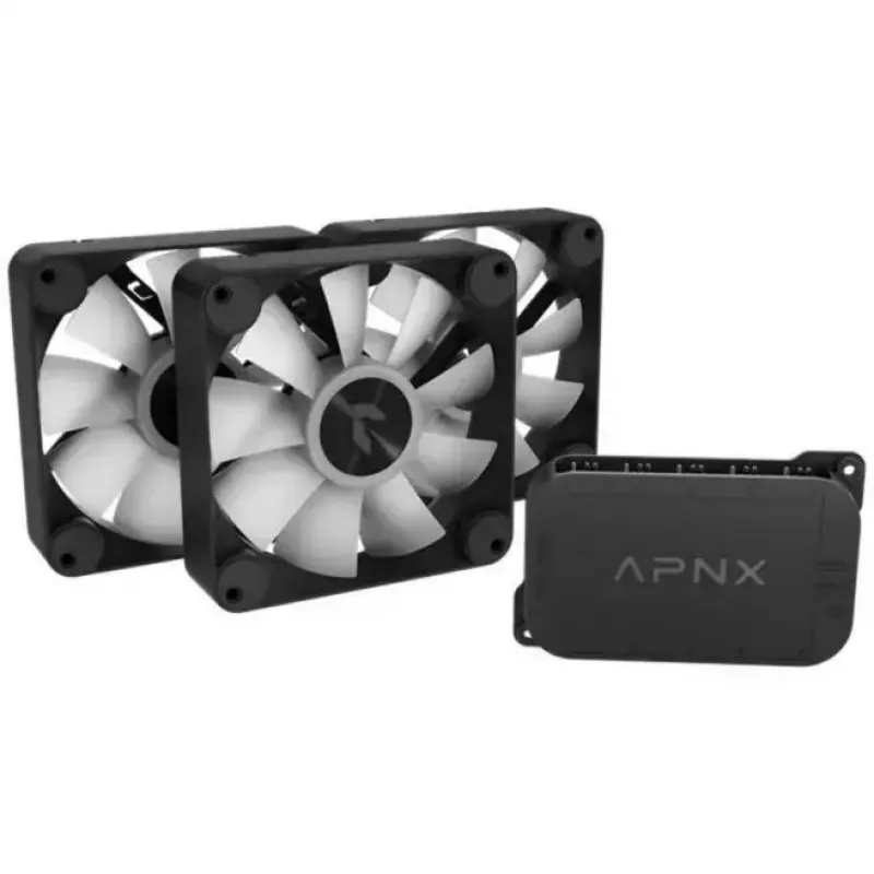 APNX FP1-120 120 mm korpuso ventiliatoriai, 3 vnt. (juodi)