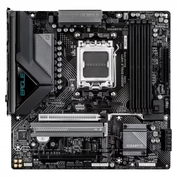 Motininė plokštė GIGABYTE B850M EAGLE WIFI7 — Micro ATX, lizdas AM5, AMD B850, DDR5 iki 8200 MHz (O.C.), 4 DIMM, PCIe 5.0, Wi‑Fi 7, 2.5 GbE