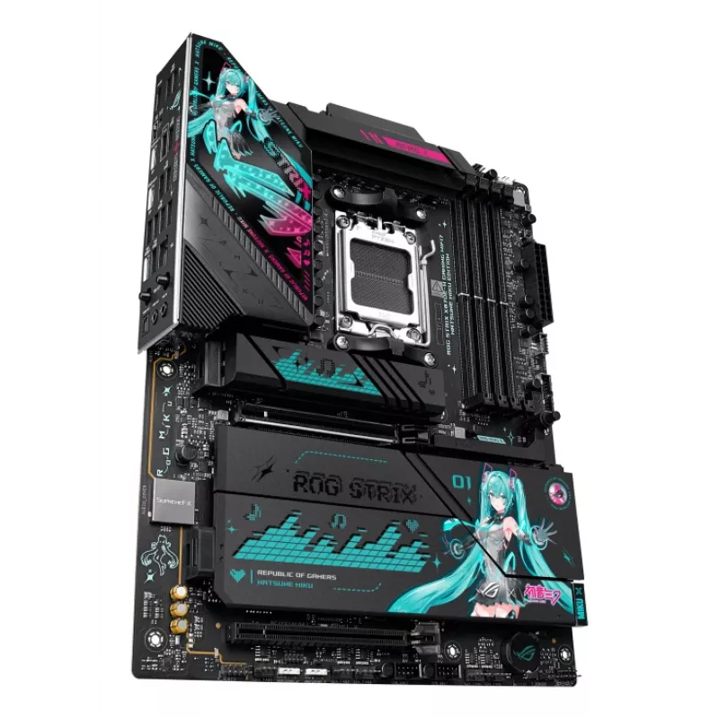 Motininė plokštė ASUS ROG STRIX X870E-H GAMING MIKU WIFI7 ATX AM5 lizdui, DDR5 palaikymas