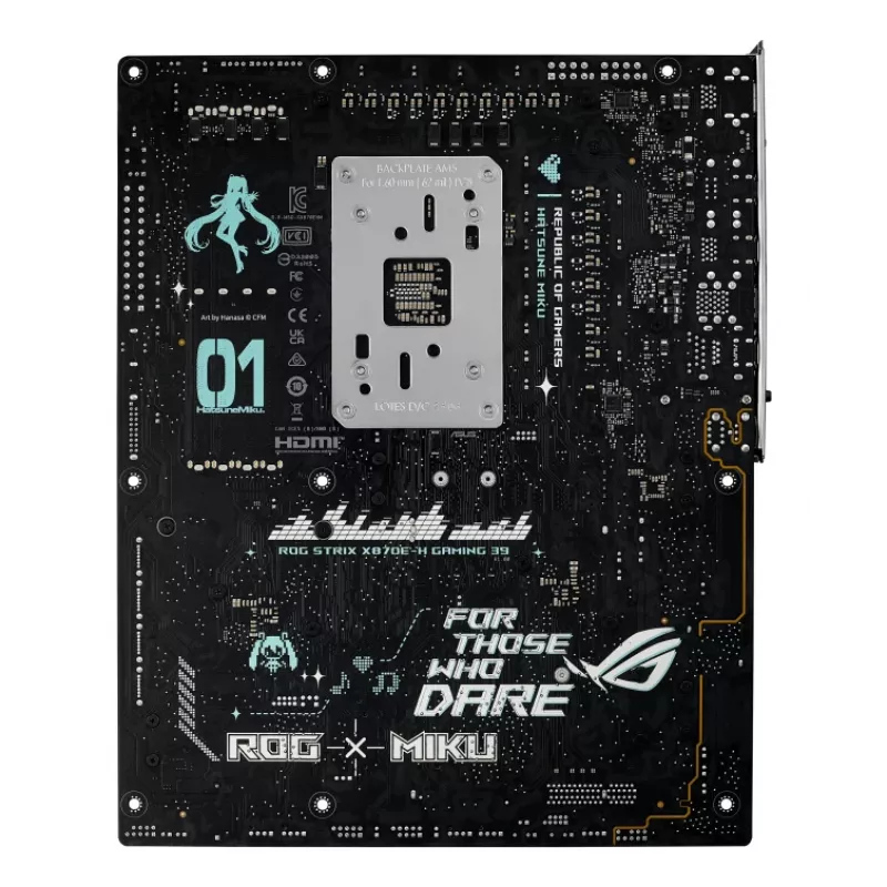 Motininė plokštė ASUS ROG STRIX X870E-H GAMING MIKU WIFI7 ATX AM5 lizdui, DDR5 palaikymas