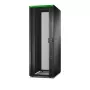 Laisvai pastatomas serverinis stovas APC Easy Rack 48U (juodas) su stogu, ratukais, kojelėmis, 4 PDU kronšteinais, šoninėmis plokštėmis — 2258 x 800 x 1200 mm