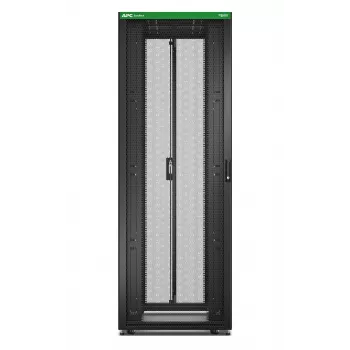 Laisvai pastatomas serverinis stovas APC Easy Rack 48U (juodas) su stogu, ratukais, kojelėmis, 4 PDU kronšteinais, šoninėmis plokštėmis — 2258 x 800 x 1200 mm