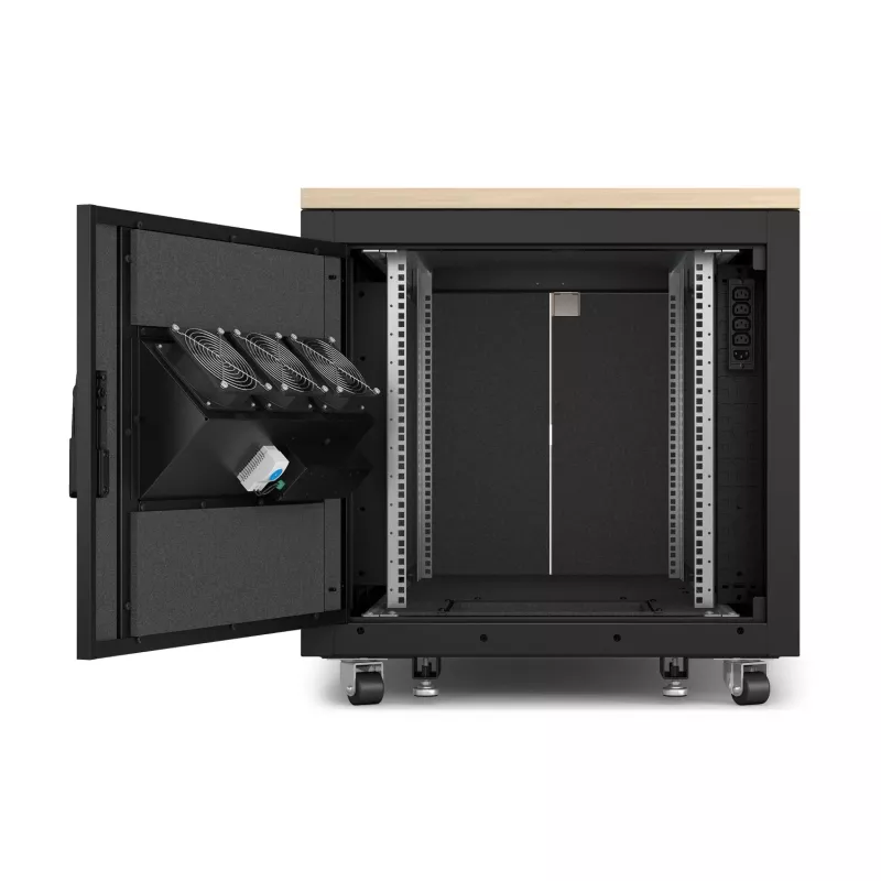 APC NetShelter Soundproof 12U server spinta, klevo spalvos
