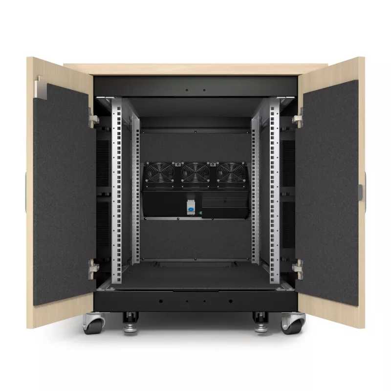 APC NetShelter Soundproof 12U server spinta, klevo spalvos
