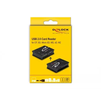 Card Reader DeLOCK 91007 USB 2.0 Juodas CF MMC MS MicroSD xD