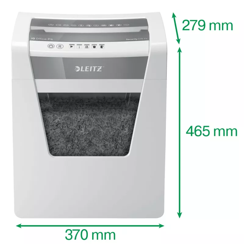 Leitz IQ Office dokumentų smulkintuvas P4, kryžminis smulkinimas, 22,3 cm, 4 x 40 mm, 23 l, 225 lapų, 55 dB