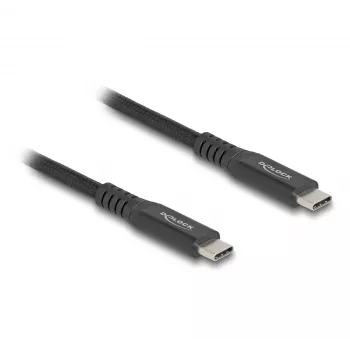 USB laidas DeLOCK USB Type-C vyriškas į vyrišką 20 Gbps 0,5 m juodas metalinis