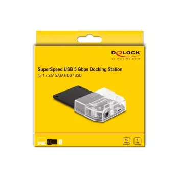 DeLOCK SuperSpeed USB Docking Station 2,5 colio SATA HDD SSD juoda