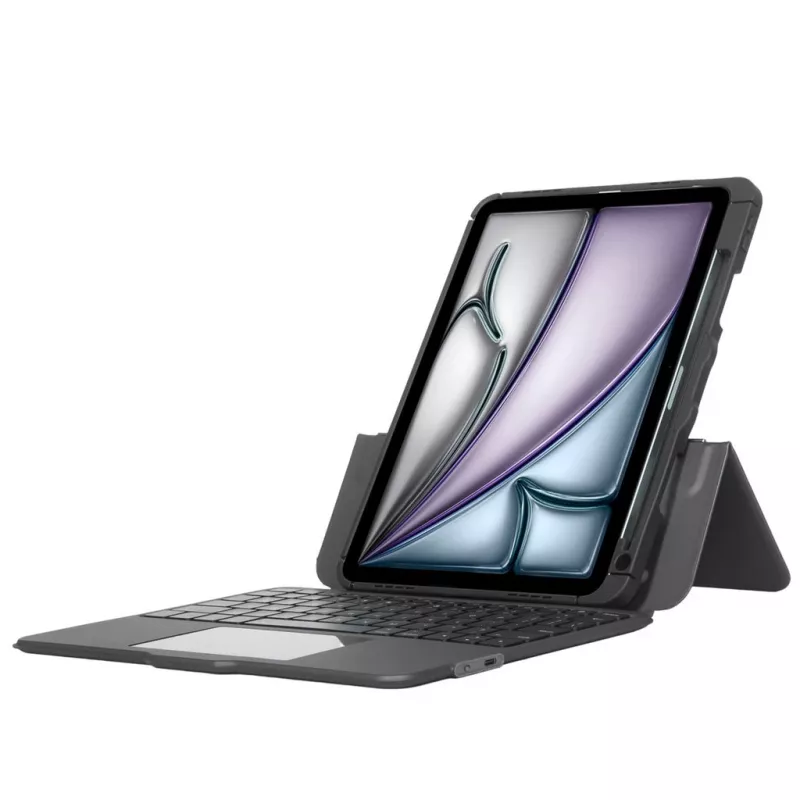 Targus VersaVu Bluetooth klaviatūros dėklas iPad (M2) 11 colių, iPad (10 kartos) 10,9 colių, iPad Air (5 ir 4 kartos) 10,9 colių, iPad Pro (4, 3, 2 ir 1 kartos) 11 colių – QWERTY JAV anglų, juoda