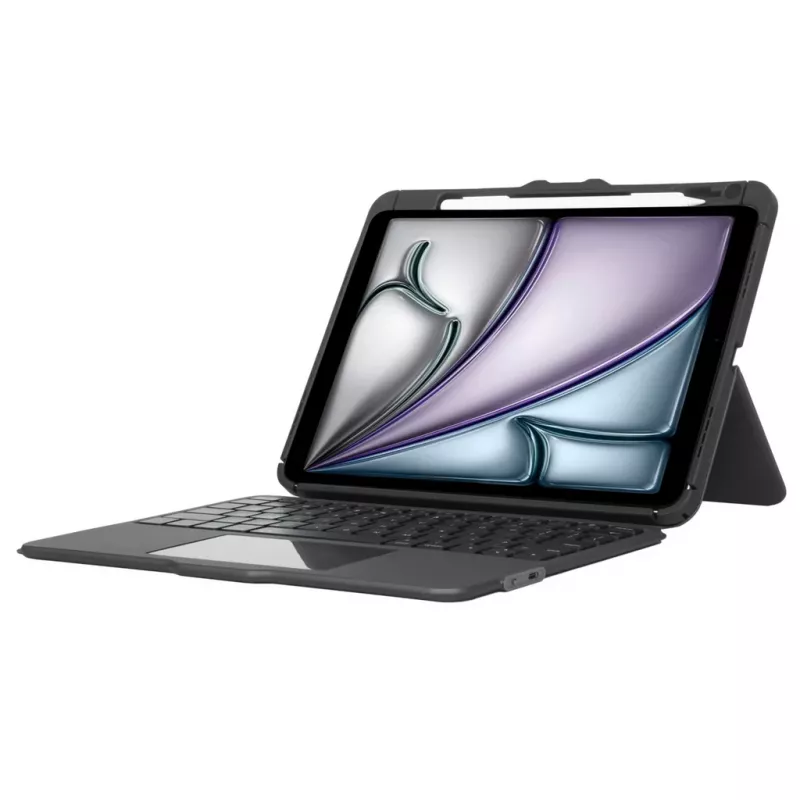 Targus VersaVu Bluetooth klaviatūros dėklas iPad (M2) 11 colių, iPad (10 kartos) 10,9 colių, iPad Air (5 ir 4 kartos) 10,9 colių, iPad Pro (4, 3, 2 ir 1 kartos) 11 colių – QWERTY JAV anglų, juoda