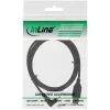 USB 2.0 kabelis InLine 0,3 m — USB A kištukas į Mini-USB B kištuką, 90° kampu į viršų, juodas