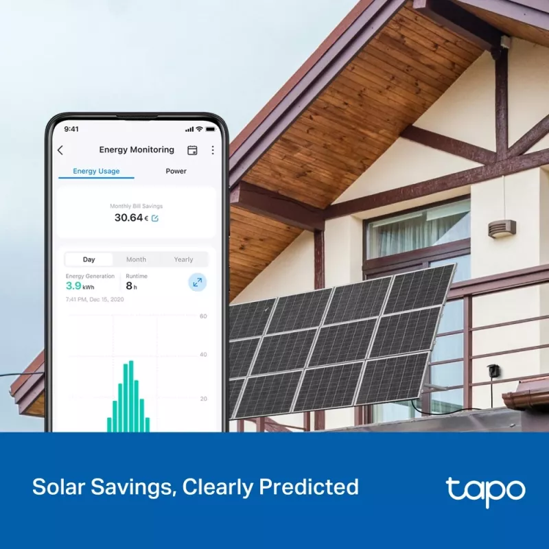 Išmanusis kištukas TP-Link Tapo P410M – lauko Wi‑Fi rozetė, 3680 W, 200–250 V, juoda