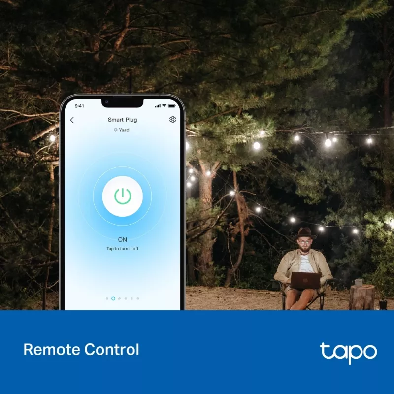 Išmanusis kištukas TP-Link Tapo P410M – lauko Wi‑Fi rozetė, 3680 W, 200–250 V, juoda