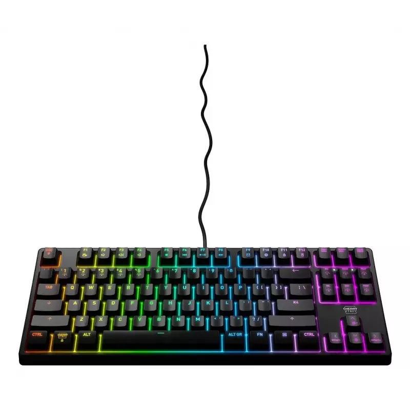 CHERRY XTRFY K4V2 RGB TKL žaidimų klaviatūra, QWERTY (portugalų), balta, MX2A Red