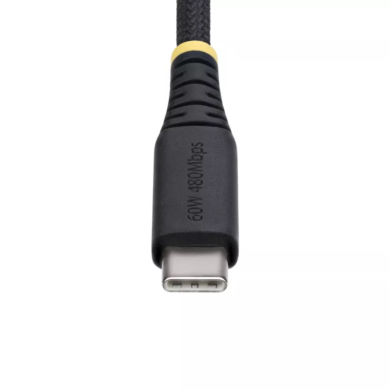StarTech.com 15 cm USB-C įkrovimo laidas, 60W (3A) PD, dviejų sluoksnių pintas nailono/TPE apvalkalas, patvarus USB-C įkrovimo laidas, USB 2.0 nešiojamojo kompiuterio įkrovimo laidas