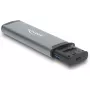 Kortelių skaitytuvas DELOCK USB 5 Gbps su SD ir MicroSD lizdais, USB 3.2 Gen 1 Type-A/Type-C, kabeliai ir adapteriai, juoda/pilka