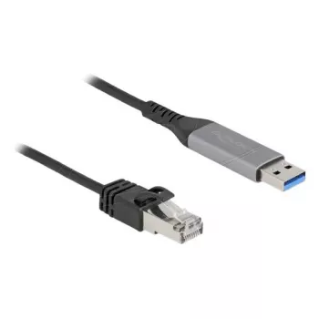 Tinklo kabelis DELOCK 60756, USB A į RJ-45, 2 m, 10/100/1000Base-T(X), antracito/juodos spalvos