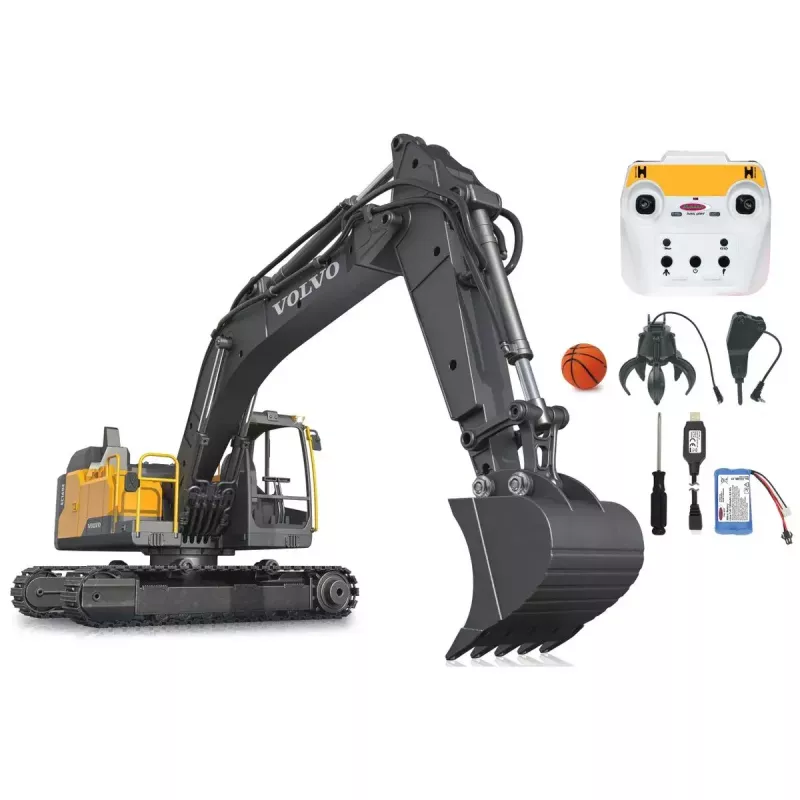 Radijo bangomis valdomas ekskavatoriaus modelis Jamara 406300 Volvo EC160E 1:16 su elektriniu varikliu