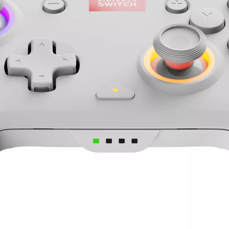 PDP Afterglow Wave White belaidis valdiklis su RGB apšvietimu, skirtas Nintendo Switch ir Nintendo Switch OLED