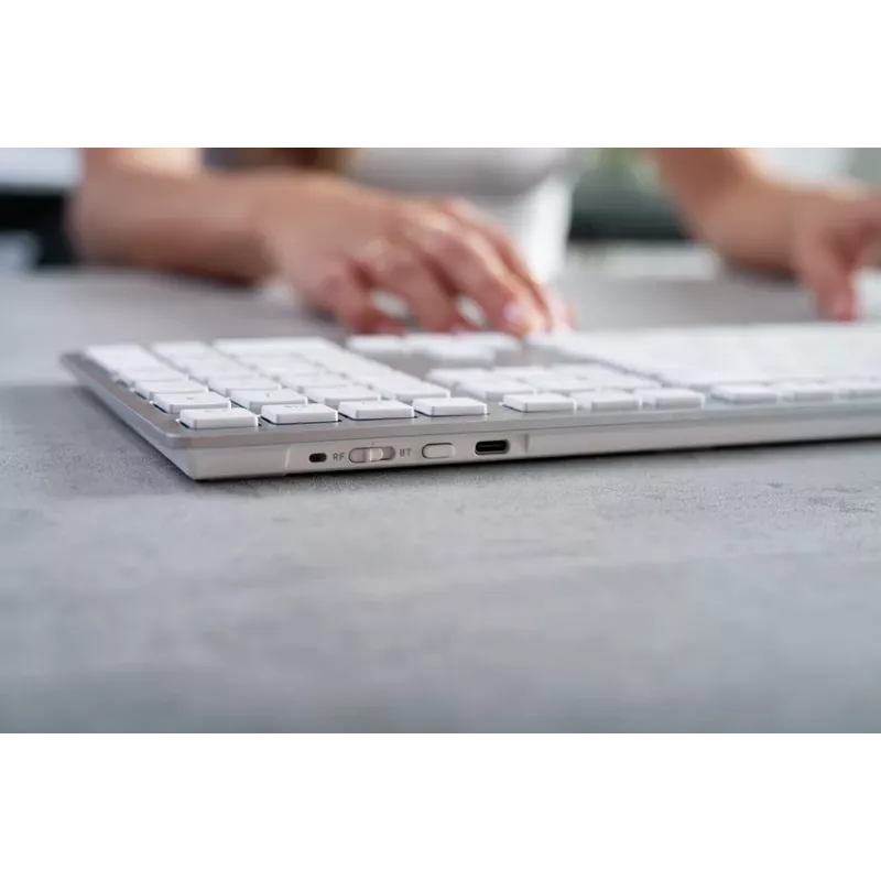 CHERRY KW 9100 SLIM FOR MAC klaviatūra universali USB + Bluetooth QWERTY angliškas sidabrinis