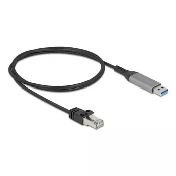 Tinklo adapterio kabelis DELOCK USB Type-A į RJ45 Gigabit Ethernet Cat6 1 m, antracito/juodos spalvos