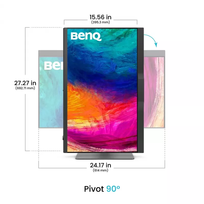 Monitorius BenQ PD2770U 27 colių 4K UHD (3840×2160) IPS LCD, 5 ms, 400 cd/m², USB 3.2 stotelė, VESA, reguliuojamas aukštis