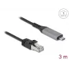 Tinklo kabelis DELOCK USB Type-C į RJ45 Gigabit Ethernet Cat6, 3 m, antracitas/juoda