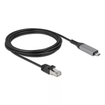 Tinklo kabelis DELOCK USB Type-C į RJ45 Gigabit Ethernet Cat6, 3 m, antracitas/juoda