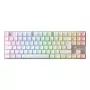 Belaidė žaidimų klaviatūra CHERRY MX 8.2 Pro TMR — Tenkeyless, QWERTZ vokiška, USB + RF + Bluetooth, RGB, sidabrinė/balta