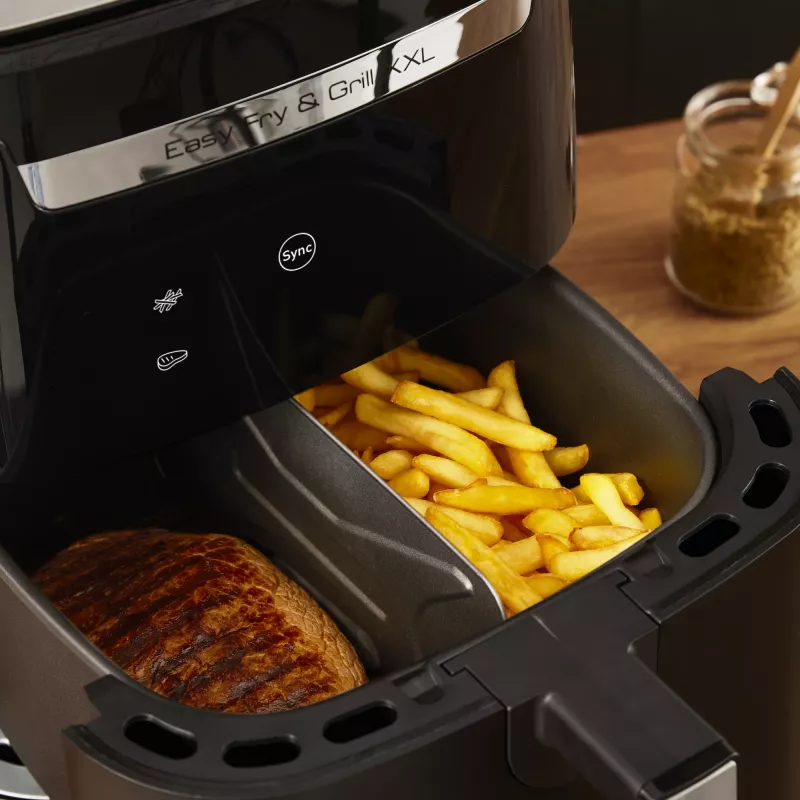 Karšto oro gruzdintuvė Tefal Easy Fry & Grill EY8018 6.5 L 1.5 kg 1830 W lietimui jautrus LCD juoda stalinė