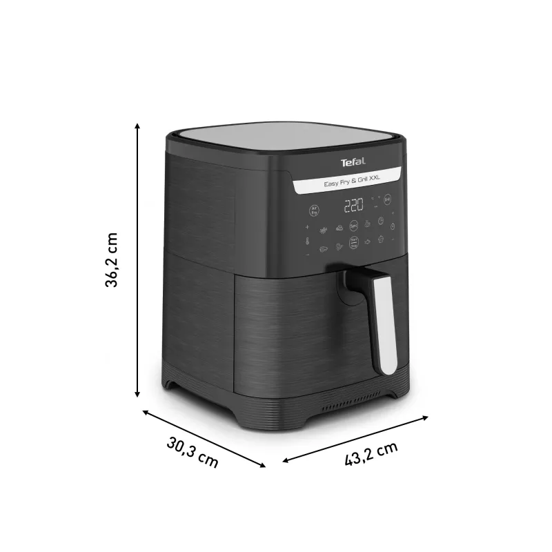Karšto oro gruzdintuvė Tefal Easy Fry & Grill EY8018 6.5 L 1.5 kg 1830 W lietimui jautrus LCD juoda stalinė