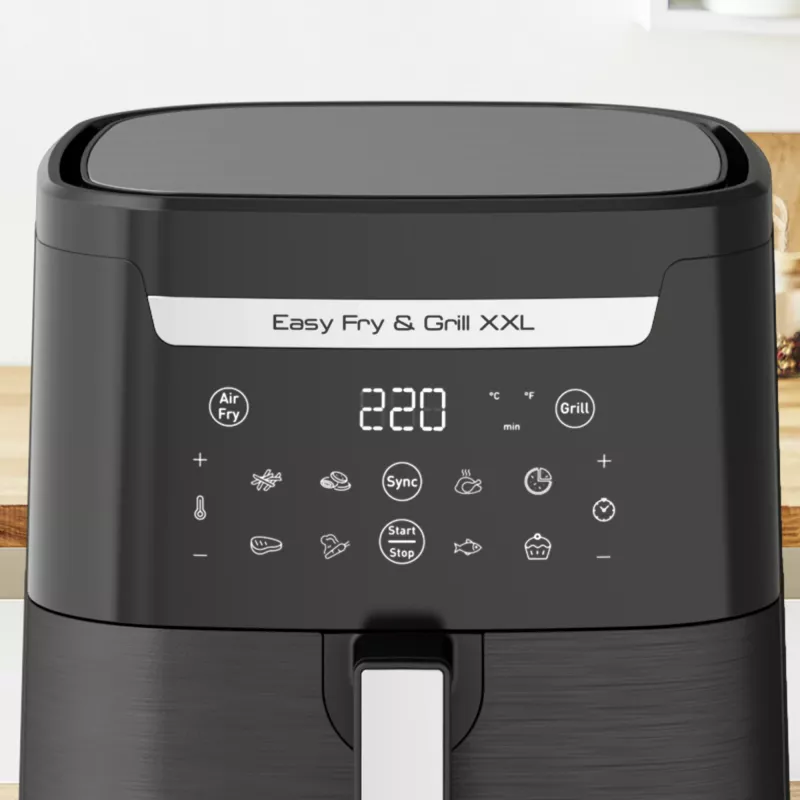 Karšto oro gruzdintuvė Tefal Easy Fry & Grill EY8018 6.5 L 1.5 kg 1830 W lietimui jautrus LCD juoda stalinė