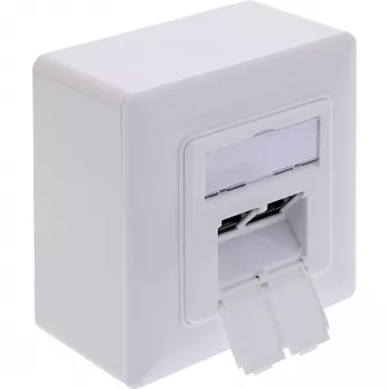 InLine 76842A Kištukinis lizdas 2x RJ-45 Baltas Tinklo kabelis Cat 6a