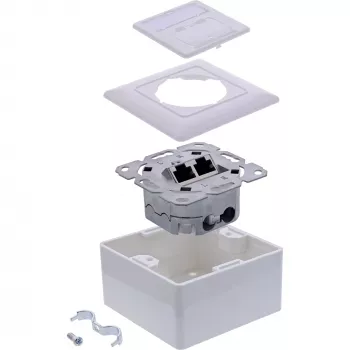 InLine 76842A Kištukinis lizdas 2x RJ-45 Baltas Tinklo kabelis Cat 6a