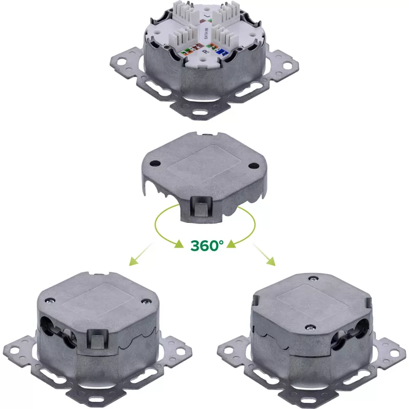 InLine 76842A Kištukinis lizdas 2x RJ-45 Baltas Tinklo kabelis Cat 6a