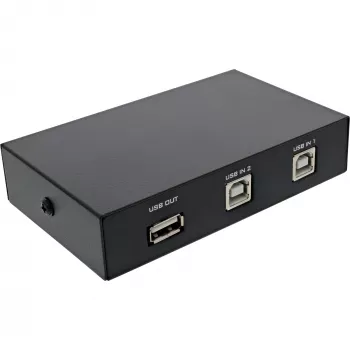 InLine USB 2.0 rankinis jungiklis, USB-A įrenginys 2 kompiuteriams