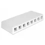 DeLOCK 86209 Keystone dėžutė su 8 prievadais montuoti ant paviršiaus, balta