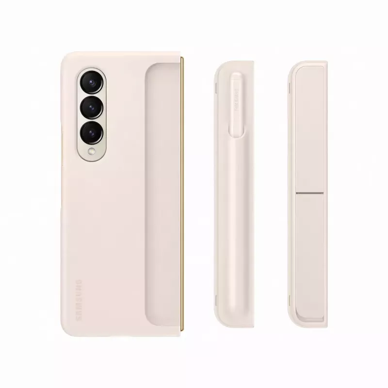 Samsung Standing Cover su rašikliu, skirta Galaxy Z Fold4, Sand (EF-OF93PCUEGWW)