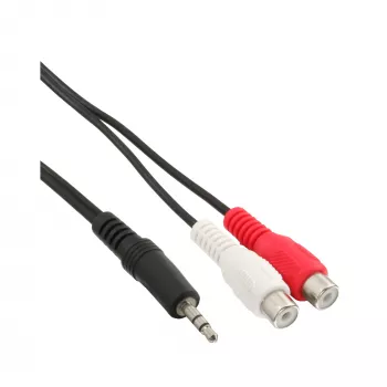 Garso kabelis 2x RCA moteriška / 3,5 mm stereo vyriška 1 m InLine 89941B