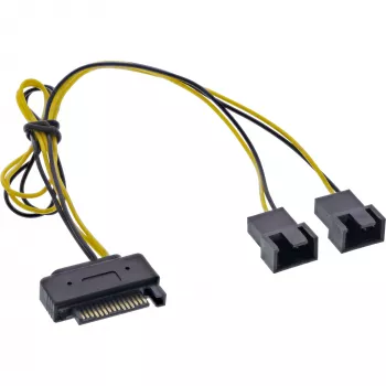 InLine SATA Y-maitinimo laidas SATA lizdas / 2x FAN 2 kaiščių kištukas 0,30 m